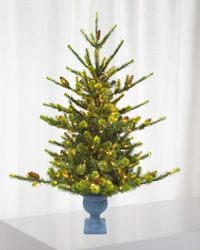 Deluxe Village Mix Pine 5' Potted Pre-Lit Christmas Tree