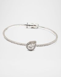 18K White Gold Diamond Bangle, 1.10tcw