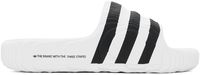 adidas Originals White & Black Adilette 22 Slides