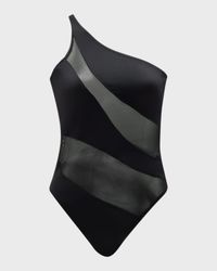 Snake Mesh One-Piece Swimsuit