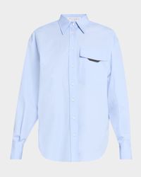 Matte Poplin Shirt with Monili Flap Pocket
