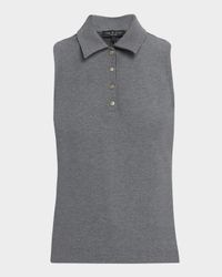 Irina Sleeveless Ponte Polo Shirt