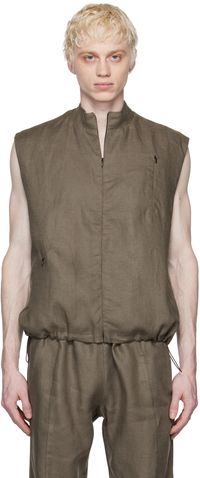 Robyn Lynch Khaki Zip-Up Vest