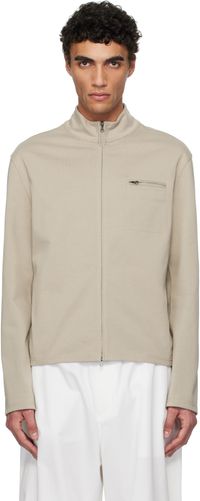 AMOMENTO Beige Slim Fit Pocket Jacket