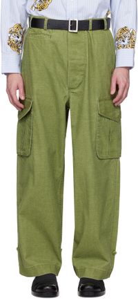 Kenzo Khaki Kenzo Paris Adjustable Cargo Pants