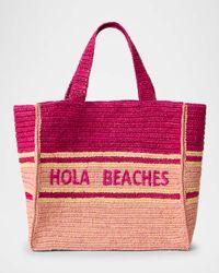 Hola Beaches Straw Boxy Tote Bag