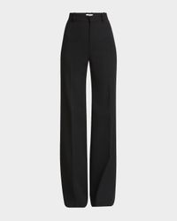 Wool Grain De Poudre Flare Trousers