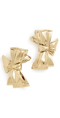 Jennifer Fisher Small Bow Earrings Yellow Gold One Size