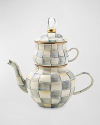 Sterling Check Enamel High Tea