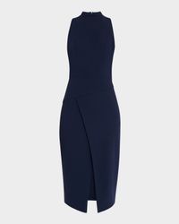 Juma Sleeveless Mock-Neck Midi Sheath Dress