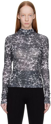 LVIR Gray Ruched Turtleneck