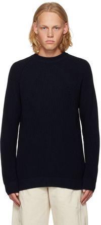 PRESIDENT's Navy Embroidered Sweater