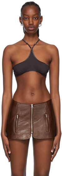 KNWLS Brown Nylon Bra