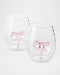 Bow Stemless Wine Glasses, Set of 2