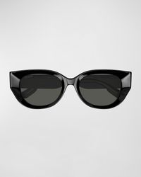 Beveled Recycled Acetate Cat-Eye Sunglasses