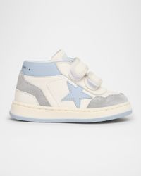 Boy's June Nappa Leather Star Sneakers, Baby/Toddler