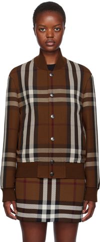 Burberry Brown Check Bomber Jacket