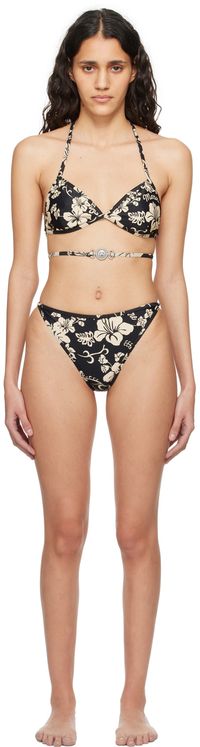 Marine Serre Black & Beige Active Bikini