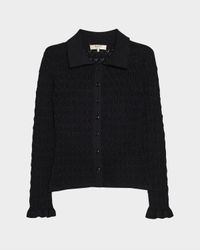 Ruby Long-Sleeve Pointelle Knit Cardigan