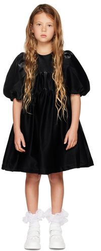 CRLNBSMNS Enfant | Robe noire gaufrée façon serpent