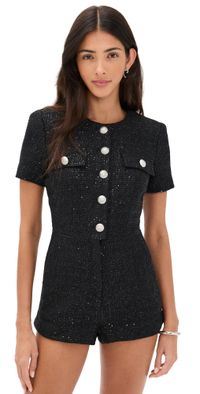 BARDOT Estelle Boucle Romper Black 6