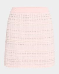Seersucker Knit Tweed Jacquard Mini Skirt