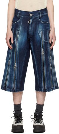 Charlie Constantinou Indigo Adjustable Fit Denim Shorts