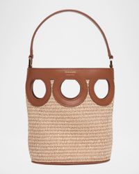 Gancini Frame Raffia Bucket Bag