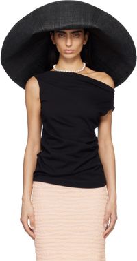 Ruslan Baginskiy Black Foldable Oversized Beach Hat
