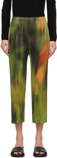 PLEATS PLEASE ISSEY MIYAKE Pantalon multicolore à motif Turnip & Spinach