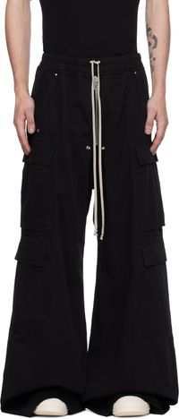 Rick Owens DRKSHDW Black Porterville Double Jumbo Belas Cargo Pants