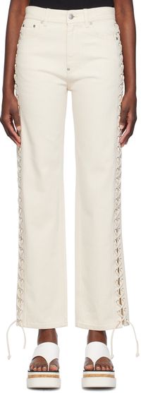 Stella McCartney Off-White Lace-Up Jeans