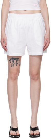 Alexander Wang White Logo Patch Shorts