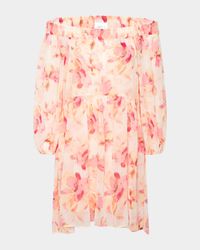 Millie Watercolor Floral Chiffon Dress