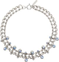 Justine Clenquet SSENSE Exclusive Silver & Blue Mindy Necklace