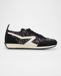 Retro Boucle Mixed Leather Runner Sneakers