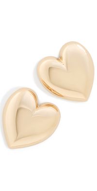 Jennifer Fisher Puffy Heart Earrings Yellow Gold One Size