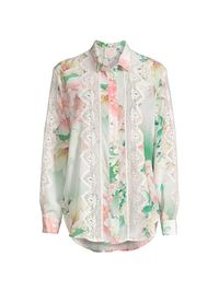 Women's Ruksana Floral Silk Shirt - Size XL
