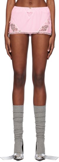 Pushbutton Pink High Waisted Skort