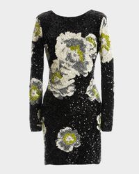 Nathalia Floral Sequin Bodycon Mini Dress