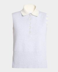 Milano Stitch Sleeveless Polo Sweater