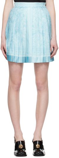 Versace Blue Barocco Miniskirt