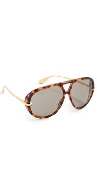 Bottega Veneta Drop Sunglasses Havana-Gold-Brown One Size