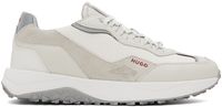 Hugo White & Gray Mixed Material Sneakers
