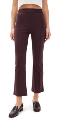 Stateside Luxe Ponte Cropped Flare Pants Cabernet L