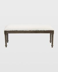 Short French Bench with Faux Fur Cushion