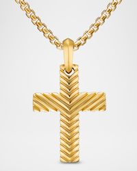 Men's Chevron Cross Enhancer in 18K Gold, 36mm