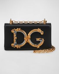 DG Girls Barocco Leather Shoulder Bag
