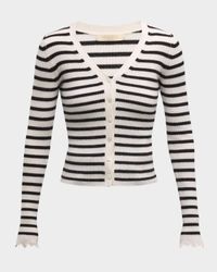 Aeris Striped Cashmere Cardigan
