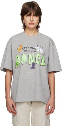 OPEN YY Gray 'Dance Cartoon' T-Shirt